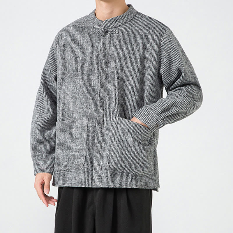 Buddha Stones無地 フロッグボタン 長袖 メンズ コットン コーデュロイ ジャケット ポケット付き - image 23