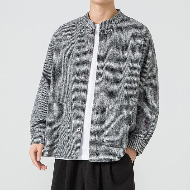 Buddha Stones無地 フロッグボタン 長袖 メンズ コットン コーデュロイ ジャケット ポケット付き - image 28