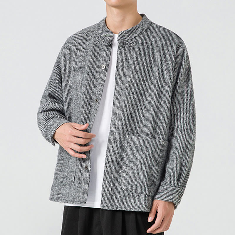 Buddha Stones無地 フロッグボタン 長袖 メンズ コットン コーデュロイ ジャケット ポケット付き - image 29