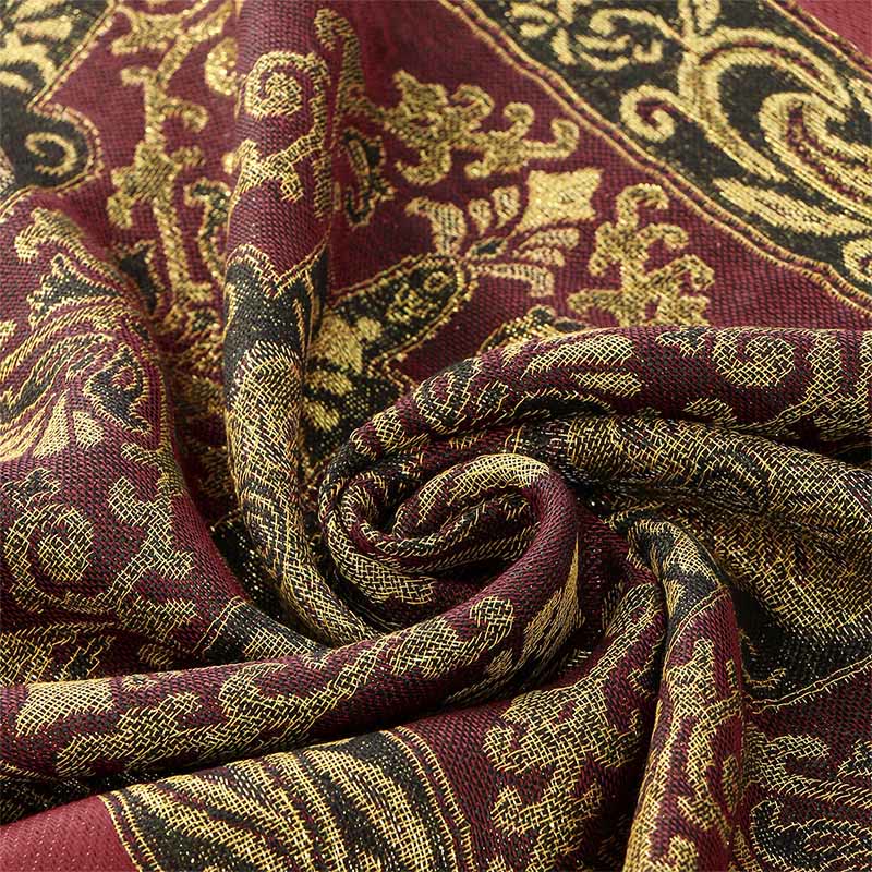 Buddha Stones春 ゴールデン カシューナッツ フラワー 幾何学模様 タッセル 心地よいスカーフ ショール - image 8