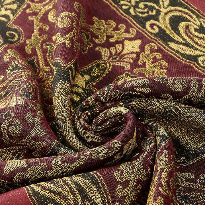 Buddha Stones春 ゴールデン カシューナッツ フラワー 幾何学模様 タッセル 心地よいスカーフ ショール - image 8