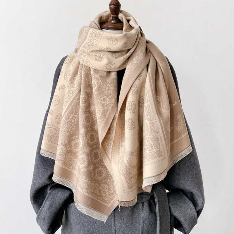 Buddha Stonesエスニック ペイズリー 幾何学 パッチワーク パターン タッセル ソフト サーマル 厚手 スカーフ ショール - image 15