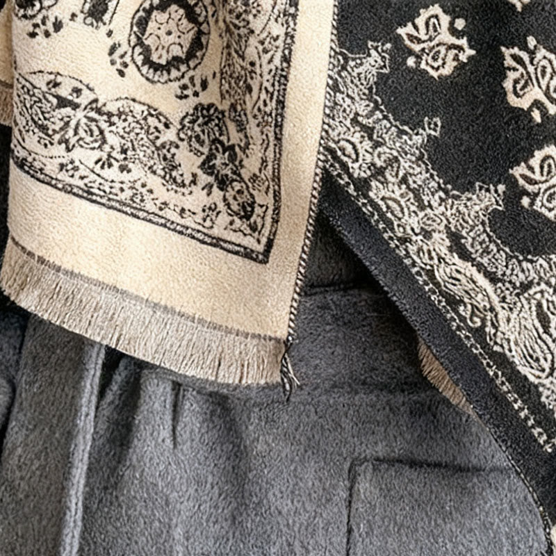 Buddha Stonesエスニック ペイズリー 幾何学 パッチワーク パターン タッセル ソフト サーマル 厚手 スカーフ ショール - image 11