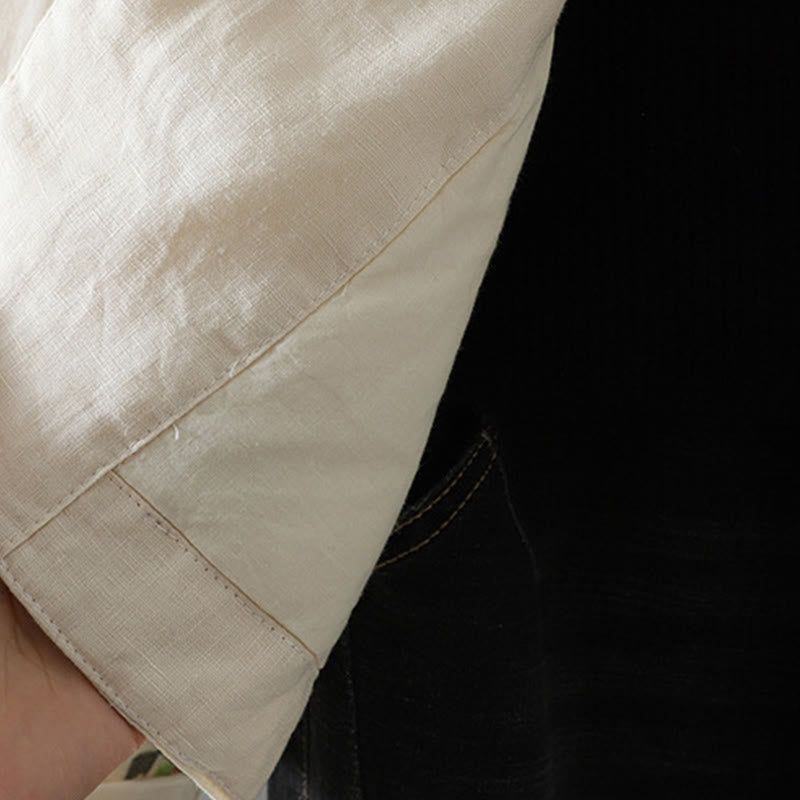 Buddha Stonesの花刺繍レディース長袖コットンパッド入りジャケット(ポケット付き) - image 6