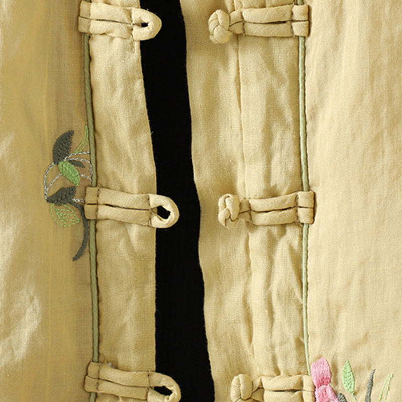 Buddha Stonesの花刺繍レディース長袖コットンパッド入りジャケット(ポケット付き) - image 14