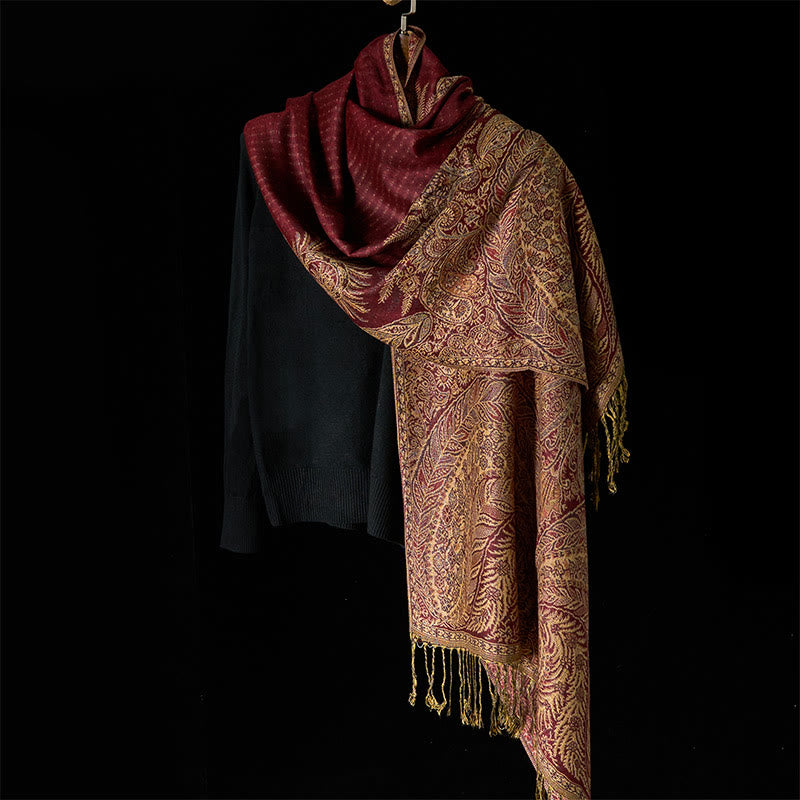 Buddha Stones春 長い葉 花柄 タッセル ソフト スカーフ ショール - image 14