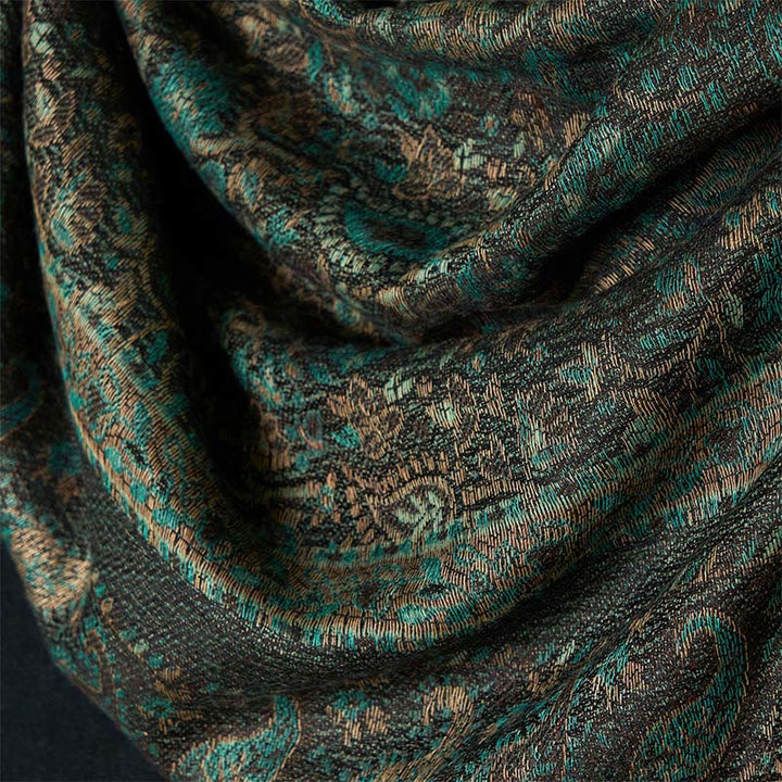 Buddha Stones春 グリーン カシューナッツフラワー 幾何学模様 ストライプ柄 タッセル 心地よいスカーフ ショール - image 4