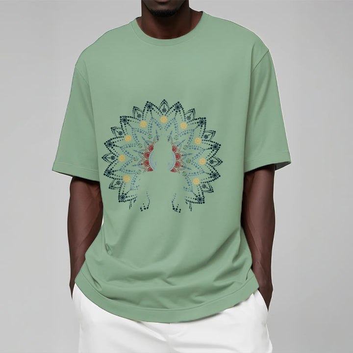 Buddha Stones曼荼羅花座仏陀柄Tシャツ - image 5