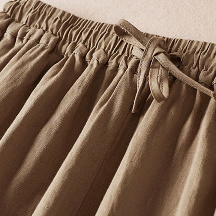 レディース ハーレムパンツ スモールフラワー刺繍 コットンリネン ポケット付き 夏用 Buddha Stones - image 5