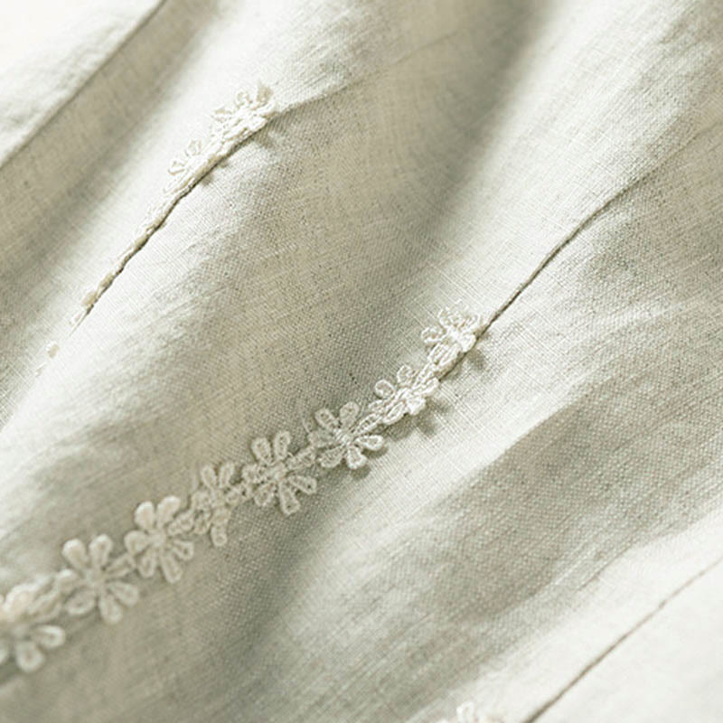 レディース ハーレムパンツ スモールフラワー刺繍 コットンリネン ポケット付き 夏用 Buddha Stones - image 26