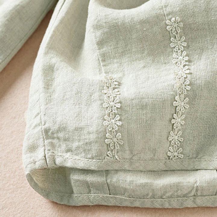 レディース ハーレムパンツ スモールフラワー刺繍 コットンリネン ポケット付き 夏用 Buddha Stones - image 25