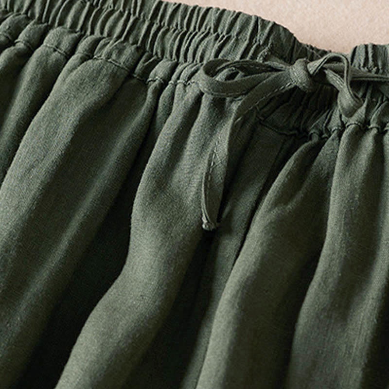 レディース ハーレムパンツ スモールフラワー刺繍 コットンリネン ポケット付き 夏用 Buddha Stones - image 31