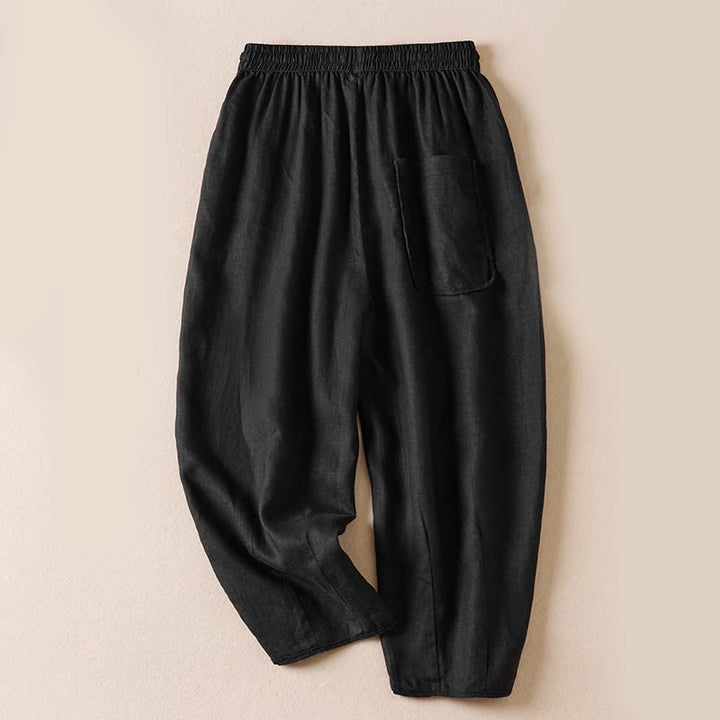 レディース ハーレムパンツ スモールフラワー刺繍 コットンリネン ポケット付き 夏用 Buddha Stones - image 37