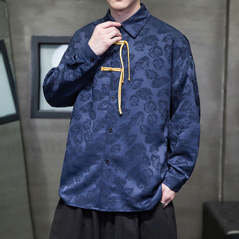 Buddha Stonesカエルボタン 葉柄 長袖 メンズ 唐装 ジャケット - image 15