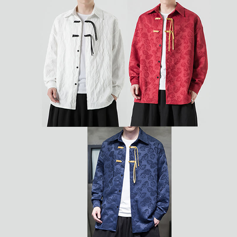 Buddha Stonesカエルボタン 葉柄 長袖 メンズ 唐装 ジャケット - image 25