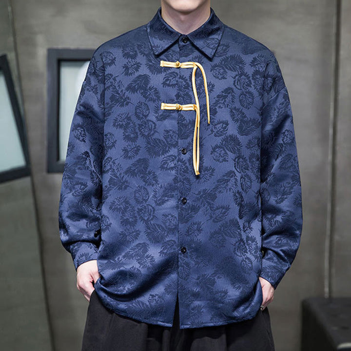 Buddha Stonesカエルボタン 葉柄 長袖 メンズ 唐装 ジャケット - image 13