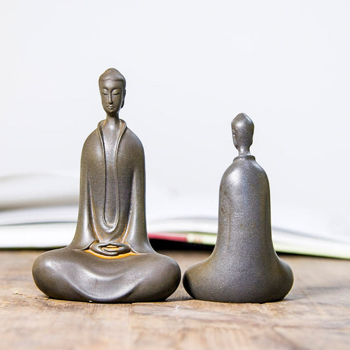 Buddha Stones手作り 釈迦牟尼仏 鉄粉 錆 鋳造 樹脂 像 家の装飾 - image 22