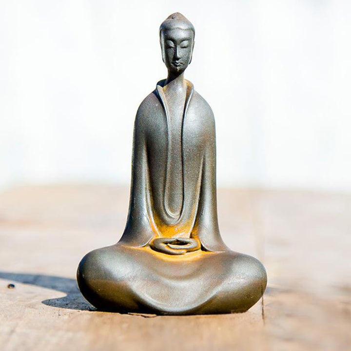 Buddha Stones手作り 釈迦牟尼仏 鉄粉 錆 鋳造 樹脂 像 家の装飾 - 錆釈迦牟尼仏 11.5*7.4*4.5cm - image 14