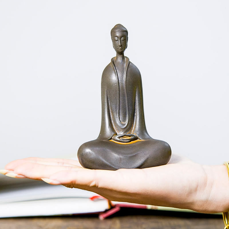 Buddha Stones手作り 釈迦牟尼仏 鉄粉 錆 鋳造 樹脂 像 家の装飾 - image 20