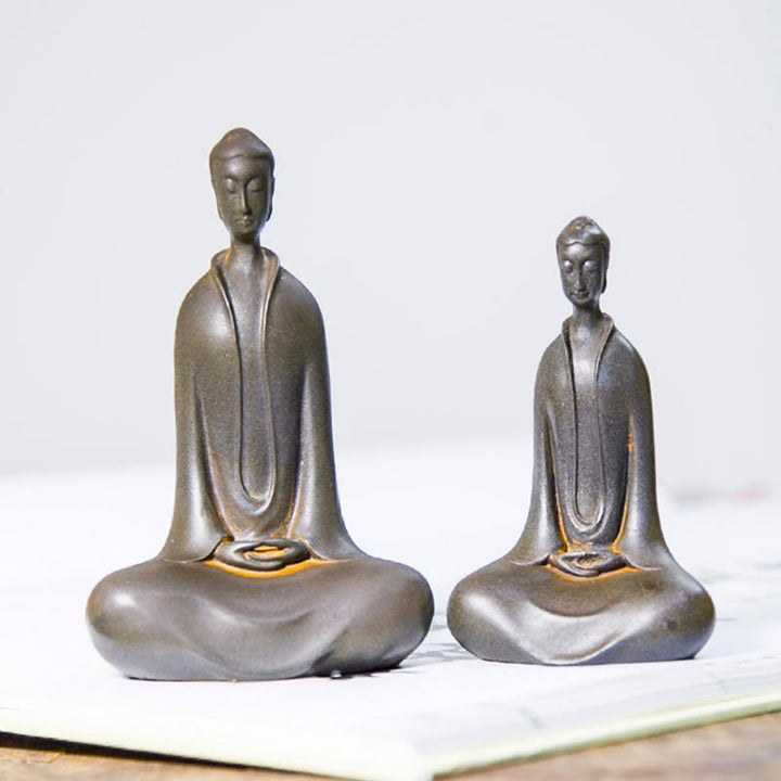 Buddha Stones手作り 釈迦牟尼仏 鉄粉 錆 鋳造 樹脂 像 家の装飾 - image 24
