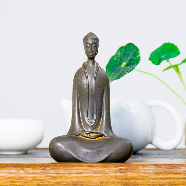 Buddha Stones手作り 釈迦牟尼仏 鉄粉 錆 鋳造 樹脂 像 家の装飾 - image 15