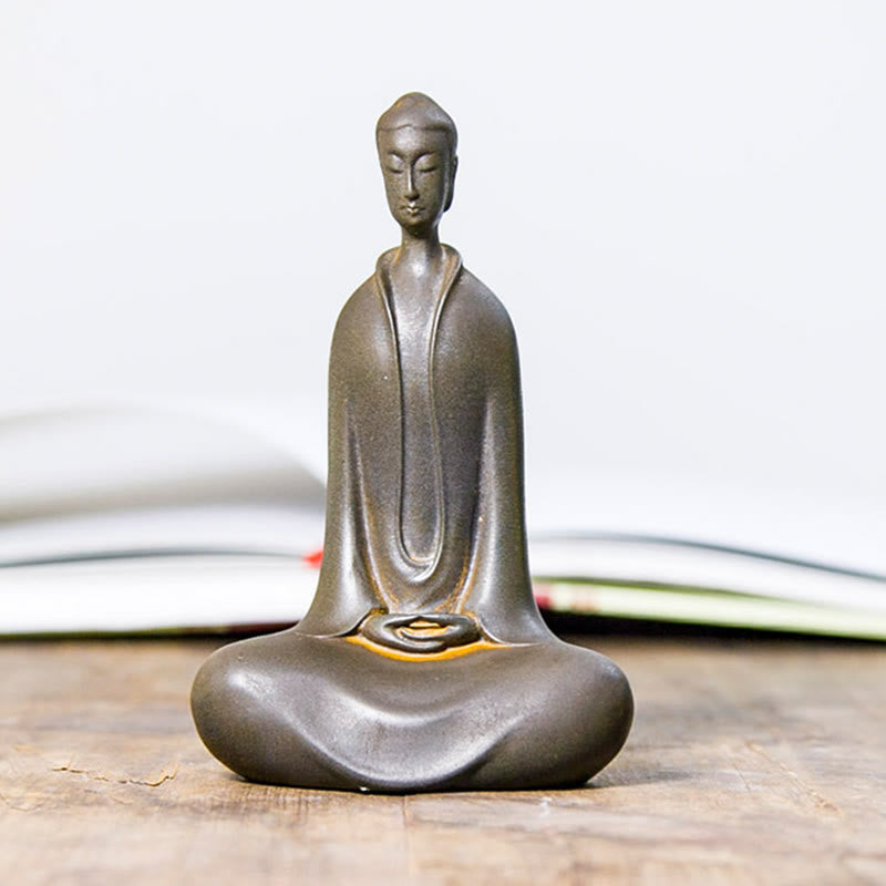 Buddha Stones手作り 釈迦牟尼仏 鉄粉 錆 鋳造 樹脂 像 家の装飾 - image 19