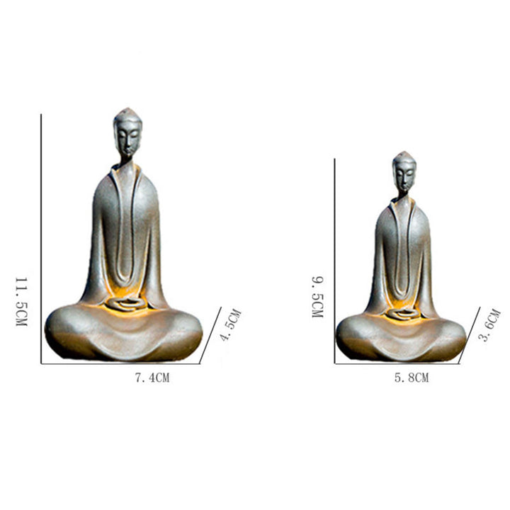 Buddha Stones手作り 釈迦牟尼仏 鉄粉 錆 鋳造 樹脂 像 家の装飾 - image 27