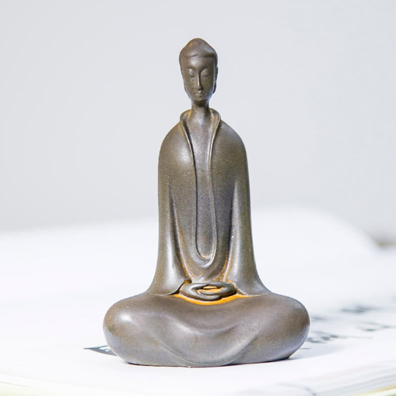 Buddha Stones手作り 釈迦牟尼仏 鉄粉 錆 鋳造 樹脂 像 家の装飾 - image 18