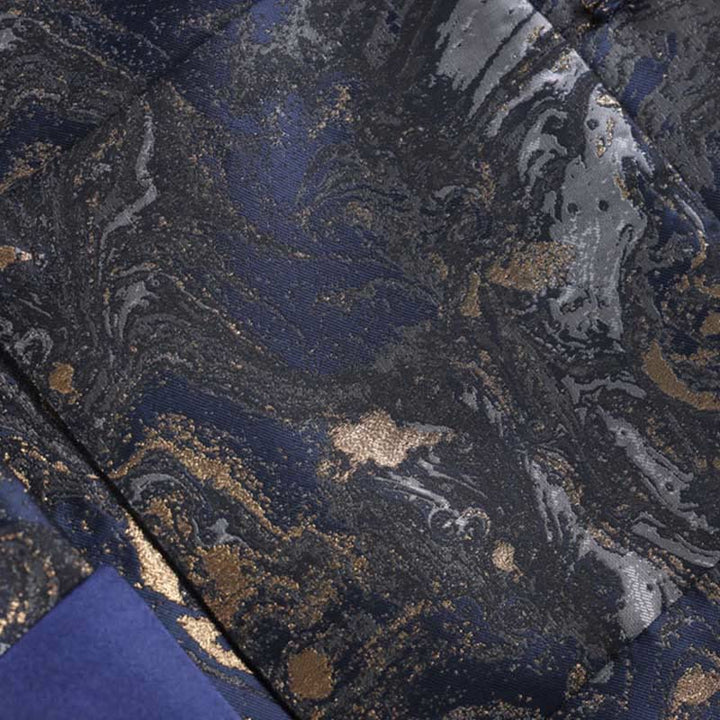 Buddha Stonesと青い流水山カエルボタンの長袖メンズジャケット(ポケット付き) - image 8