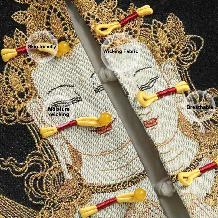 Buddha Stones石観音カエルボタン長袖メンズジャケット - image 5