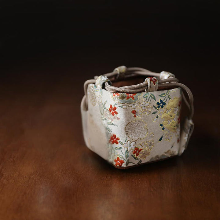 Buddha Stonesの花柄 小型ジュエリー収納ギフトバッグ 8×8×8cm - image 6