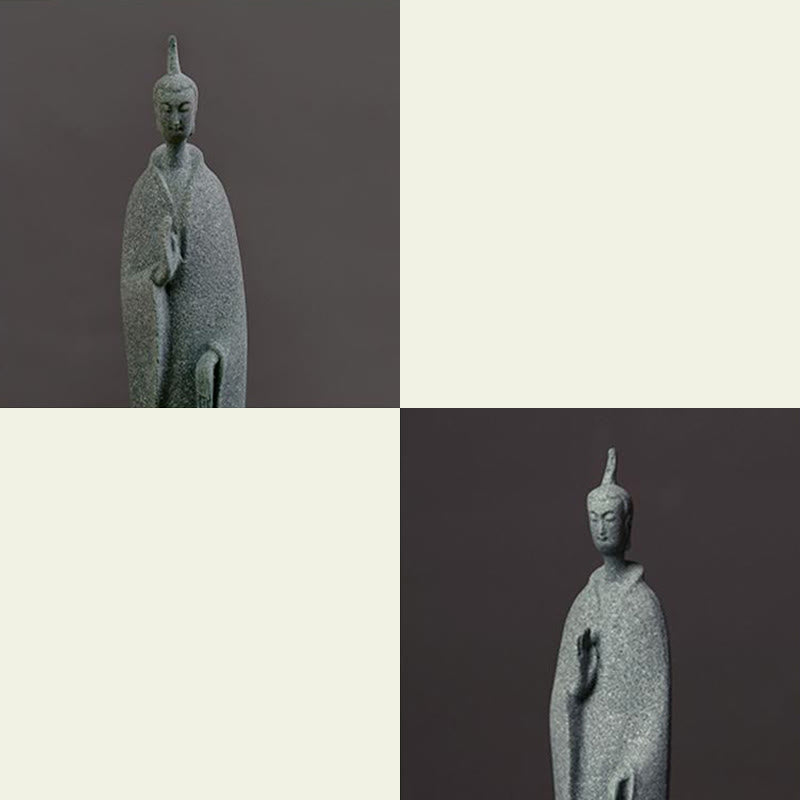 Buddha Stones瞑想用仏陀立像 砂岩製 室内装飾 3.8×6.5×17cm - image 2