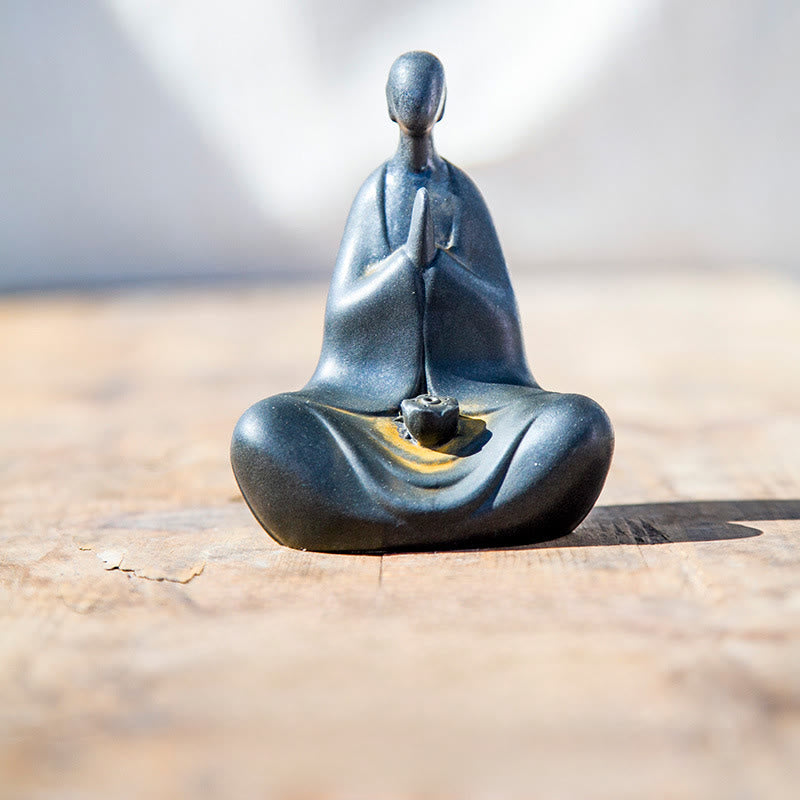 Buddha Stones手作り無形の仏鉄粉 錆 鋳造樹脂 像 装飾 11.5*9*6.5 cm - 仏像 11.5×9×6.5 cm - image 0