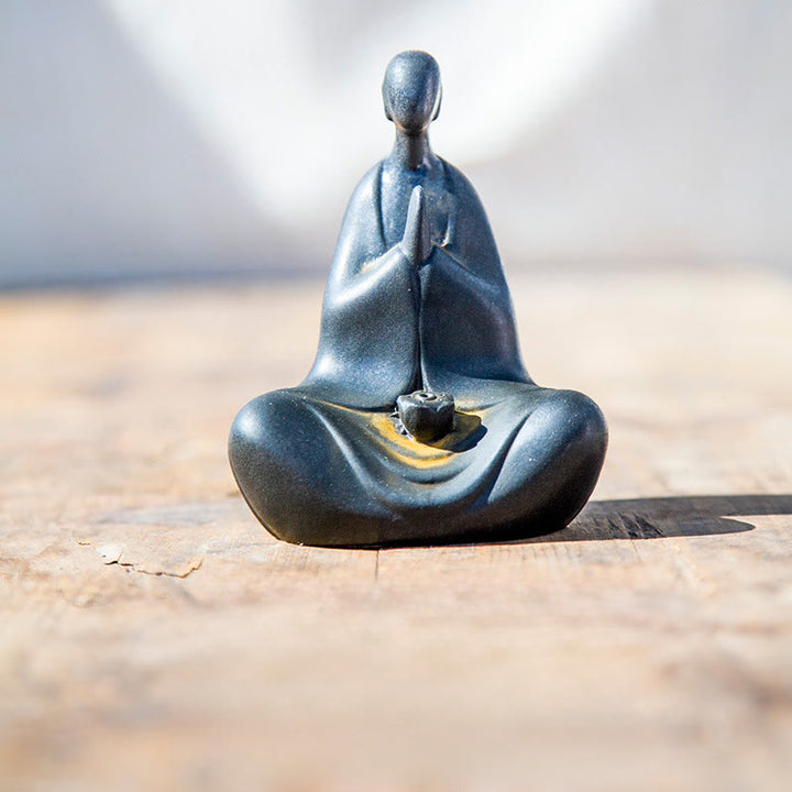 Buddha Stones手作り無形の仏鉄粉 錆 鋳造樹脂 像 装飾 11.5*9*6.5 cm - 仏像 11.5×9×6.5 cm - image 0