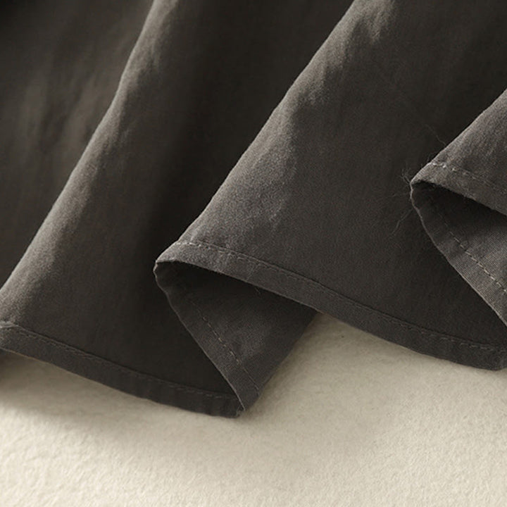 Buddha Stones秋スタンドカラー中国風フロッグボタンシンプルデザイン長袖レディースコットンシャツ - image 10