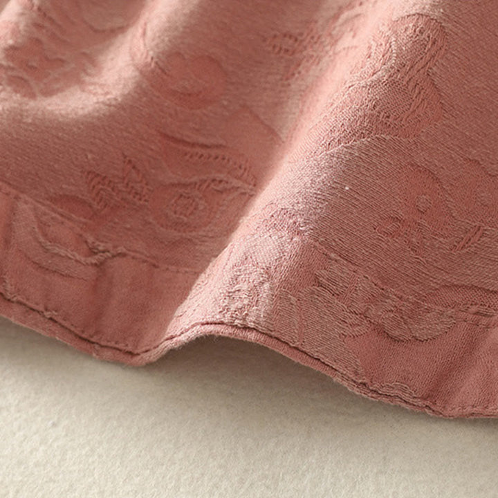 Buddha Stones春の無地ジャカードデザイン レディース コットン 禅 長袖シャツ - image 19