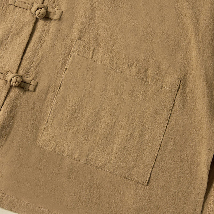 Buddha Stonesエスニック フロッグボタン 長袖 スタンドカラー レディース コットンシャツ ポケット付き - image 5