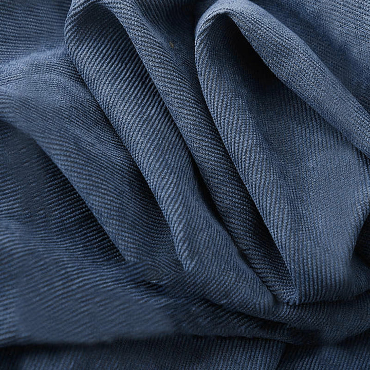 Buddha Stones秋 プレーンボタンデザイン 長袖 コーデュロイ ミディドレス ポケット付き - image 6