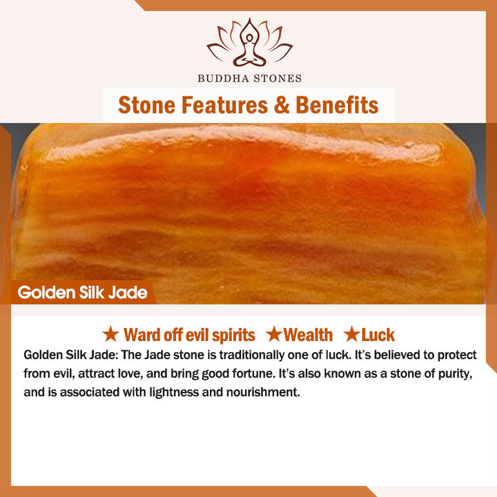 Buddha Stonesチベット黄金シルク翡翠富のペンダントネックレス