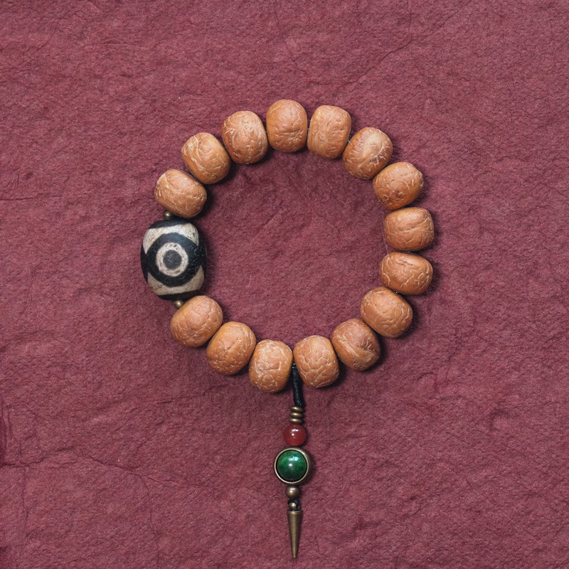 Buddha Stonesチベット菩提樹シードビーズ 平和のお守り 手首用Malaブレスレット