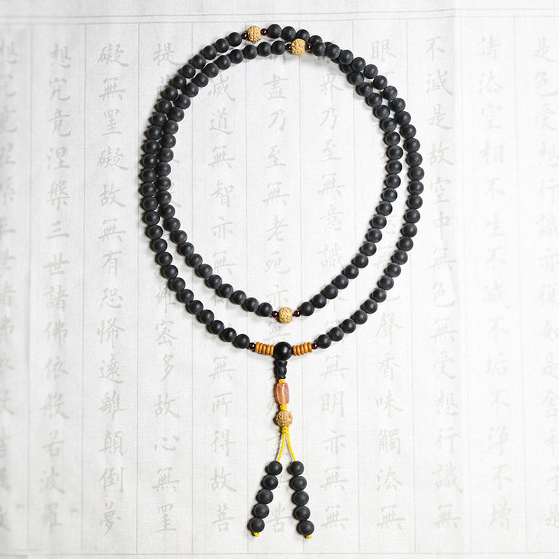 Buddha Stonesチベット数珠Mala菩提樹 赤瑪瑙 ヒーリングブレスレット