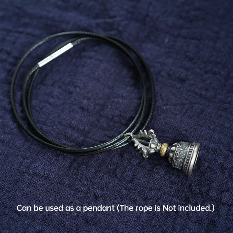 Buddha Stonesチベット 925 スターリングシルバーOm Mani Padme Humジェベル ヴァジュラ 彫刻 悟りのペンダント 吊り下げ装飾