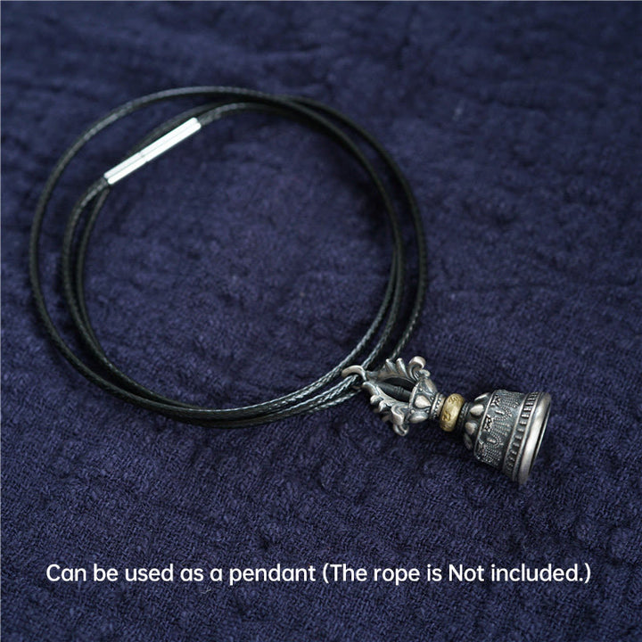 Buddha Stonesチベット 925 スターリングシルバーOm Mani Padme Humジェベル ヴァジュラ 彫刻 悟りのペンダント 吊り下げ装飾