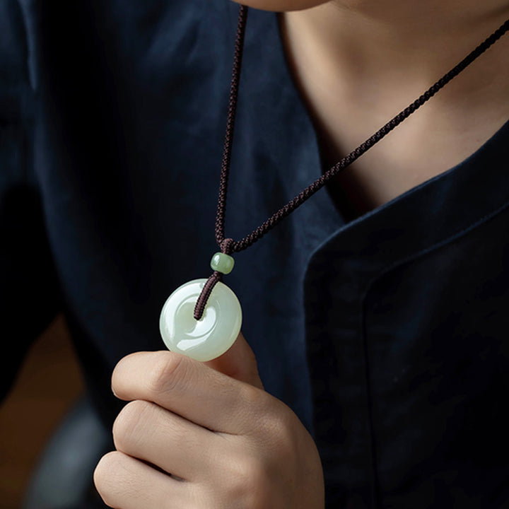 Buddha Stones天然丸玉平和バックル幸運繁栄ネックレスペンダント