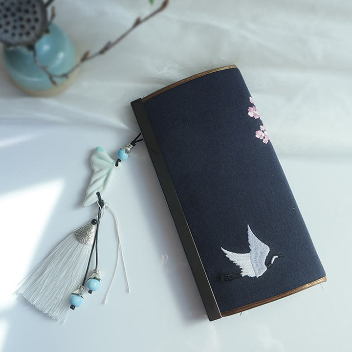 Buddha Stonesの花、梅、桃の花、竹の両面刺繍、大容量のキャッシュホルダーウォレット、ショッピングバッグ - image 27