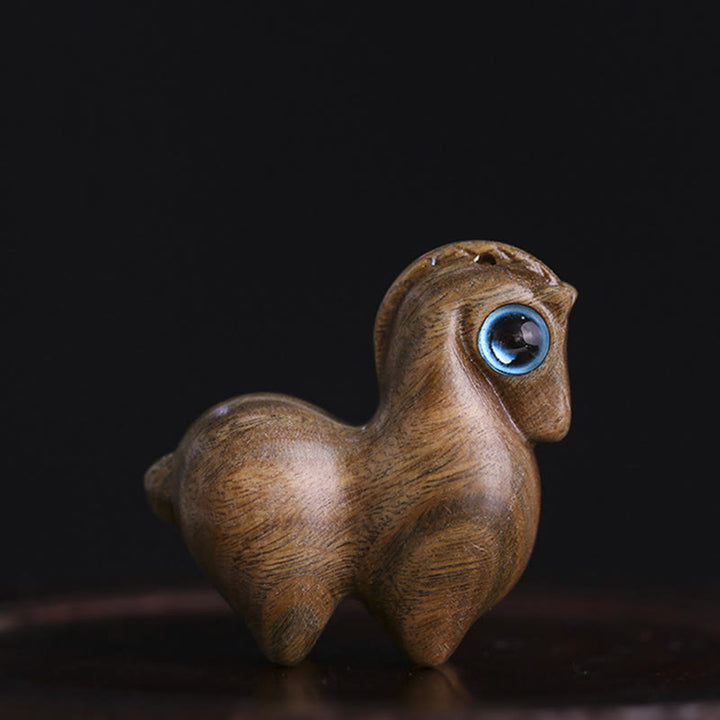 Buddha Stones小葉 紅白檀 緑白檀 幸運のミニ馬 守護飾り