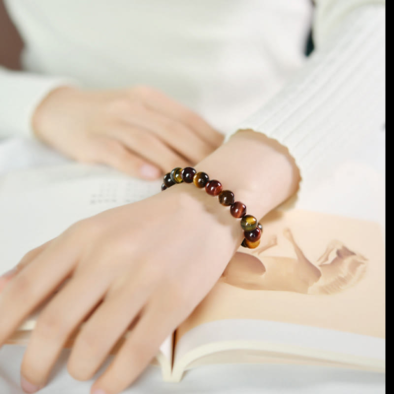 Buddha Stones天然タイガーアイ ポジティブプロテクションブレスレット