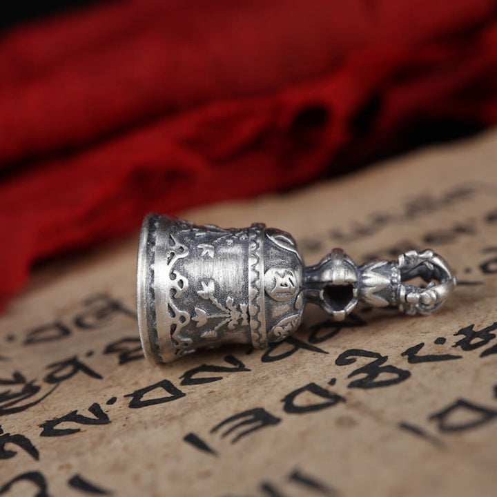 Buddha Stonesチベット 925 スターリングシルバーOm Mani Padme Humジェベル ヴァジュラ 彫刻 悟りのペンダント 吊り下げ装飾