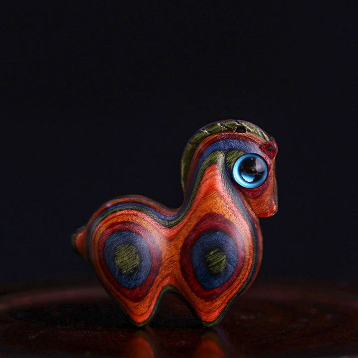 Buddha Stones小葉 紅白檀 緑白檀 幸運のミニ馬 守護飾り