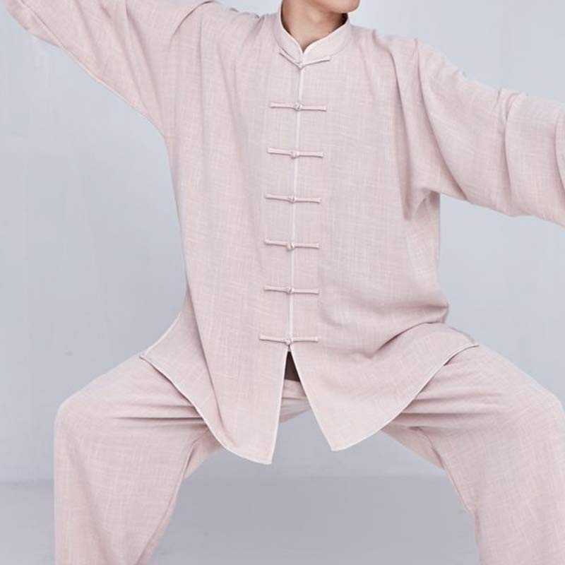 Buddha Stones瞑想禅祈りスピリチュアル太極拳気功練習ユニセックス刺繍服セット - カーキ長袖 - US14、 UK/AU18、 EU46 (3XL) - image 12